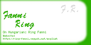 fanni ring business card